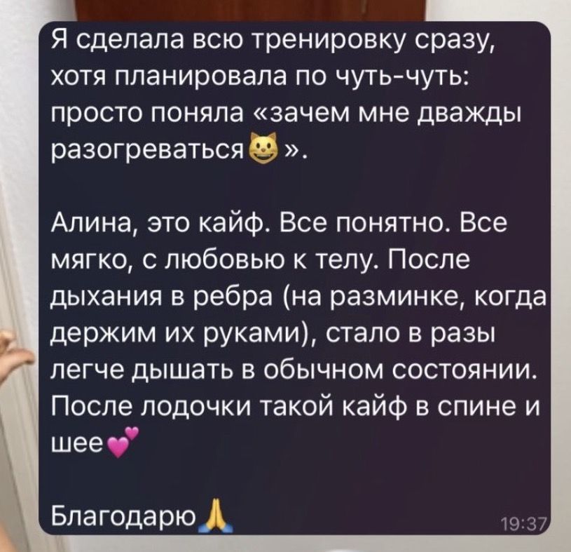 Скриншот переписки с ученицей 9